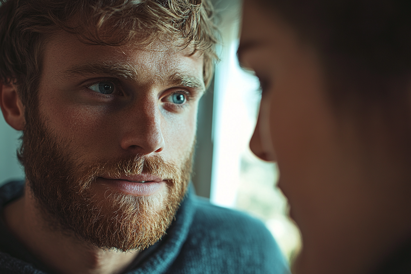 Mężczyzna rozmawiający z żoną | Źródło: Midjourney