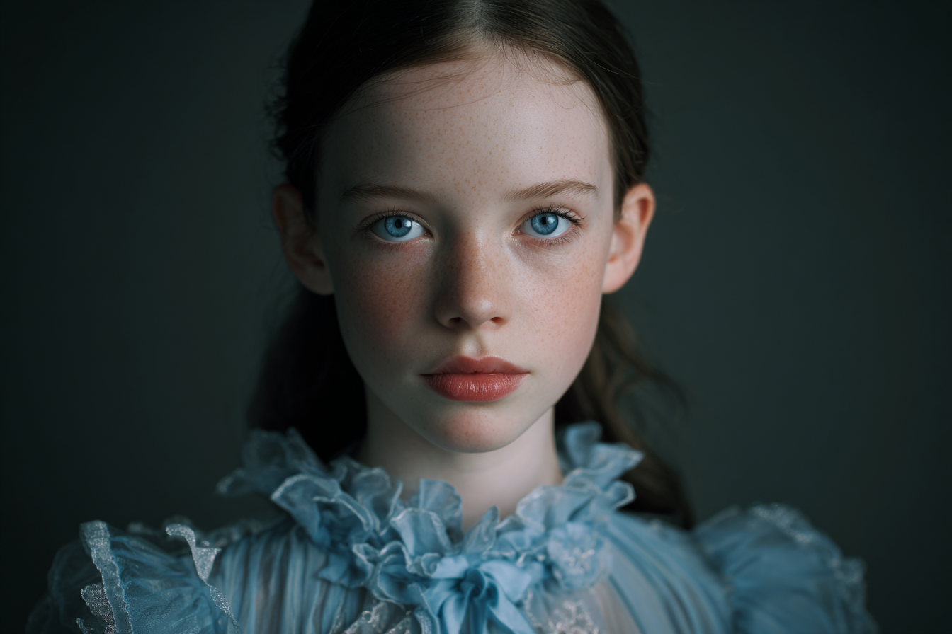 Dziewczyna w niebieskiej sukience