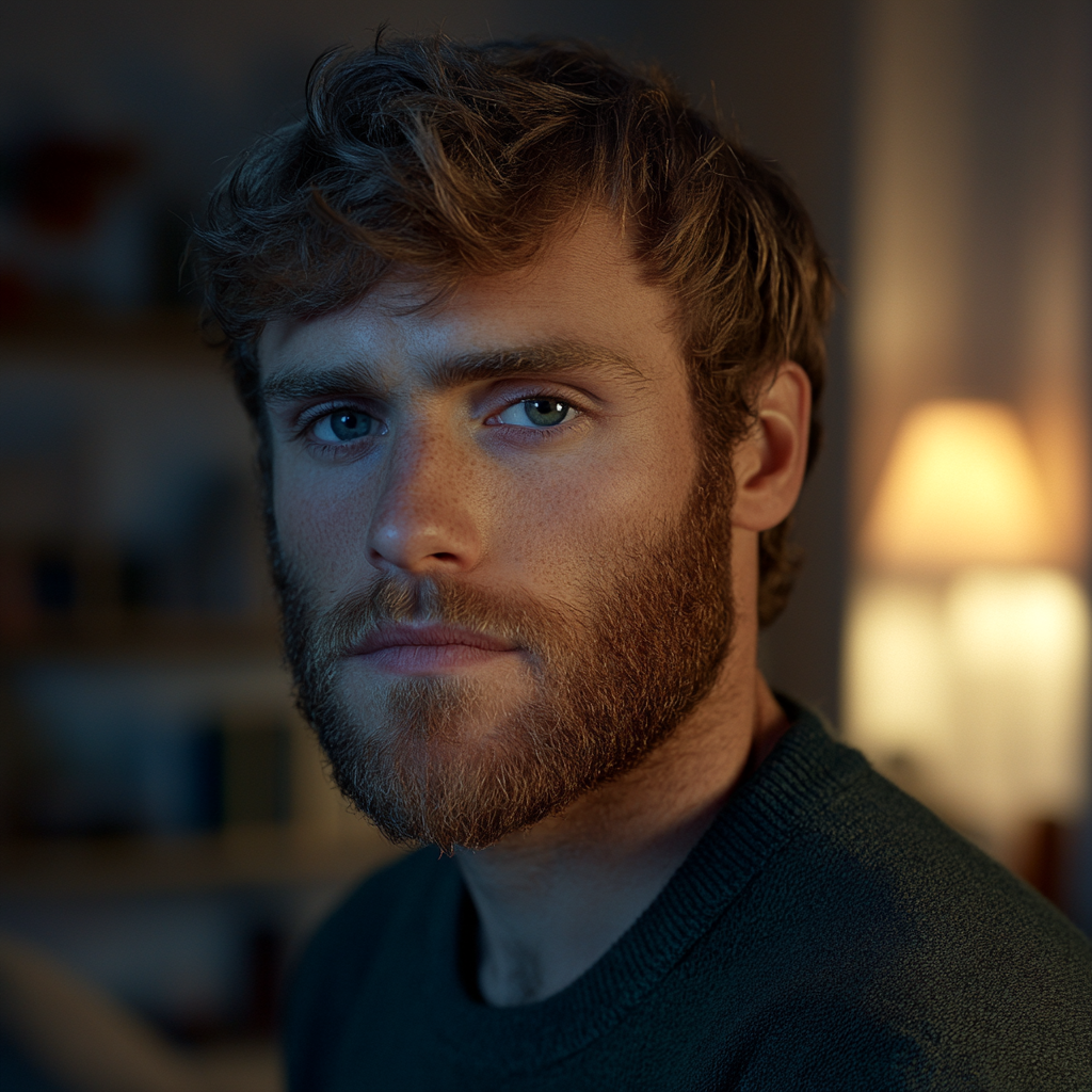 Mężczyzna stojący w domu | Źródło: Midjourney