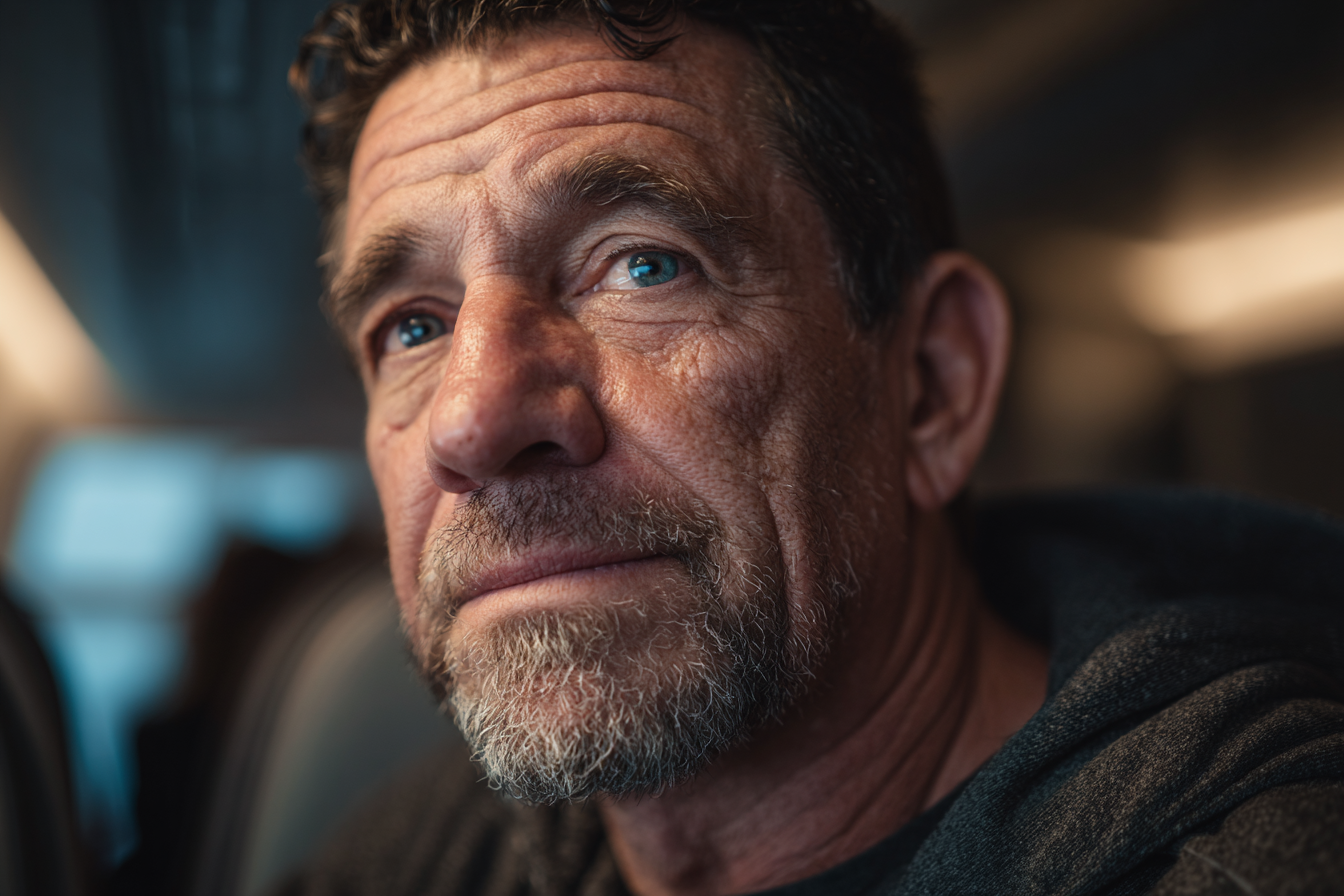 Zbliżenie na twarz mężczyzny | Źródło: Midjourney