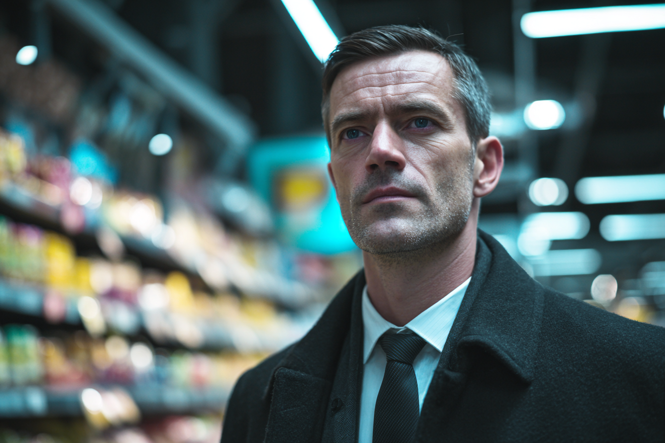 Mężczyzna w supermarkecie | Źródło: Midjourney