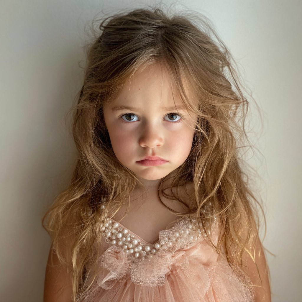 Zbliżenie na smutna dziewczynkę | Źródło: Midjourney