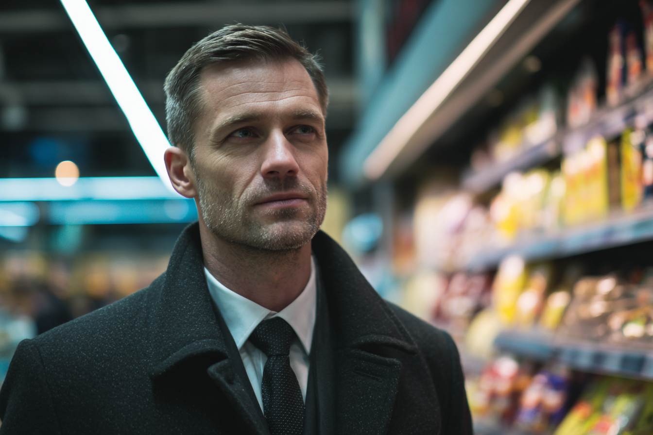 Mężczyzna w płaszczu | Źródło: Midjourney